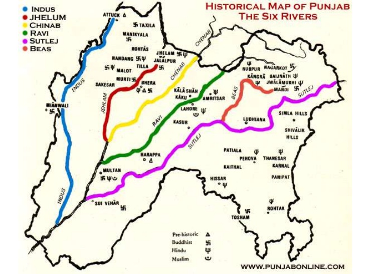map of punjab rivers