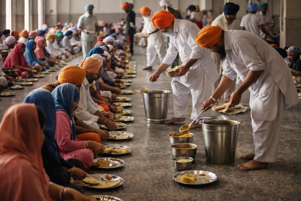 Langar community kitchen in Gurudwara Punjab